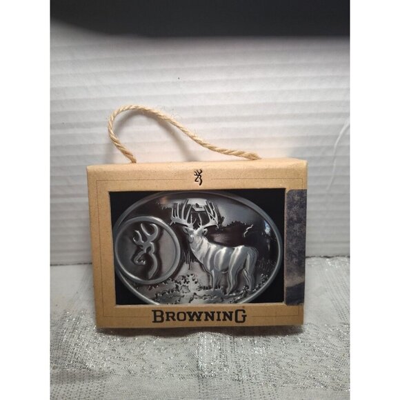 Belt Buckle Club Zinc Alloy Browning Deer Design Flat Pewter Finish Jeans‎ Gift - Picture 3 of 6
